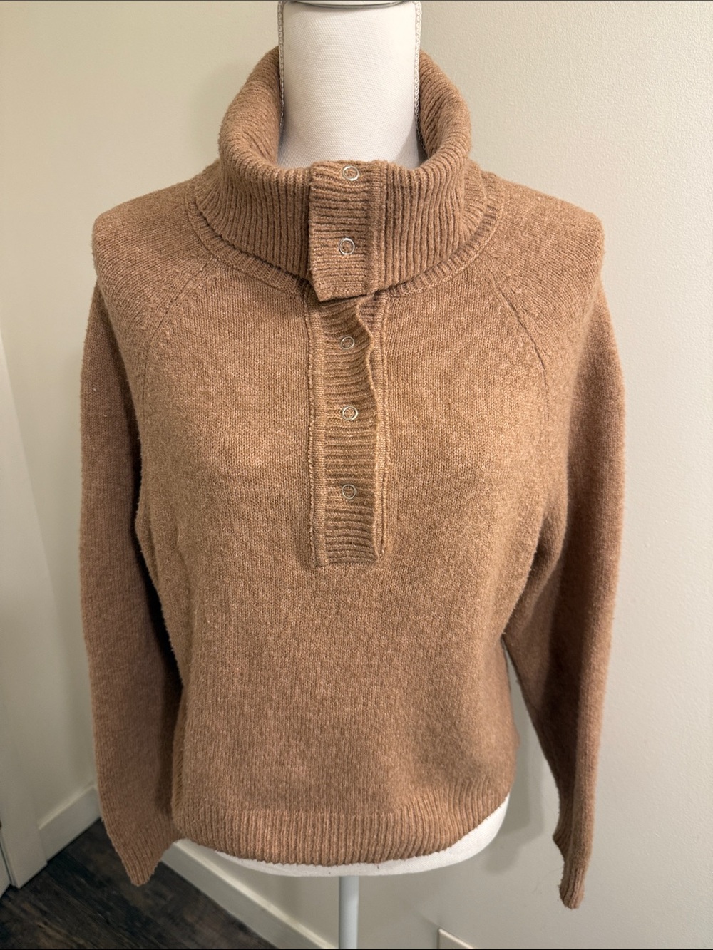 Love Knits NYC Sweater DEPT Cozy Button Pullover Brown Women’s Size Small